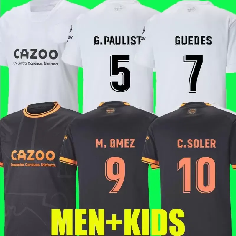 22 23 Soccer Jerseys Guedes Gameiro Camisetas de Futbol Rodrigo Gaya M.Gomez Men Kids Kit Football Shirts 2022 2023 Rivero C.Soler Cheryshev Home Away Tops 222