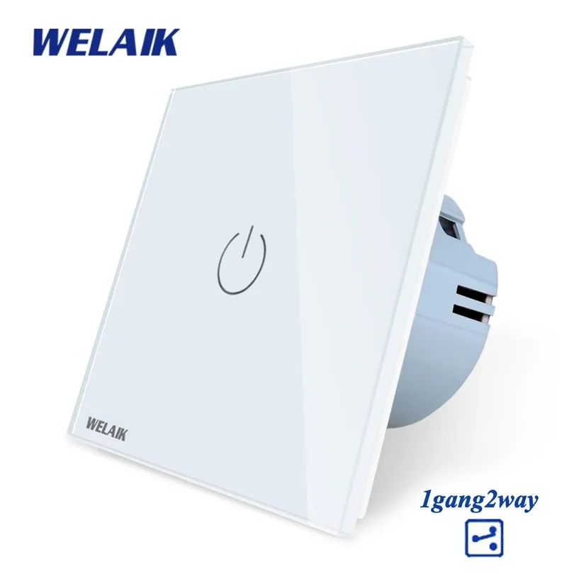 WELAIK EU 1gang2way Scale-Touch-Switch-Cristallo-Pannello-Switch-Wall-Switch Smart-Intelligent Light-Switch AC250V A1912CW T200605
