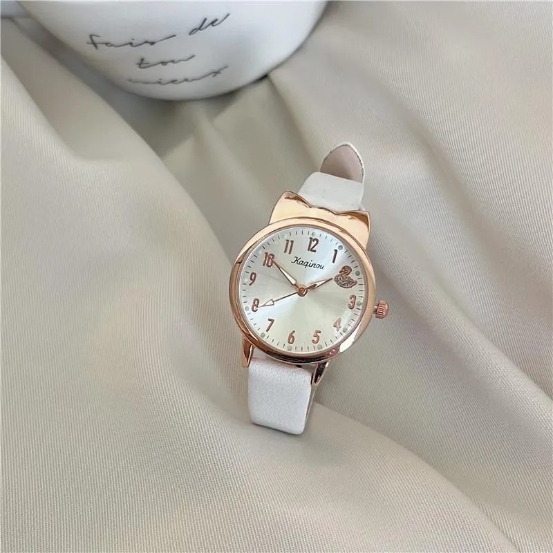 Wristwatches Fashion Round Quartz Stainless Dial Casual Wrist Watches Leather Strap Fashionable Clock Waterproof Wristwatch For WomenWristwa
