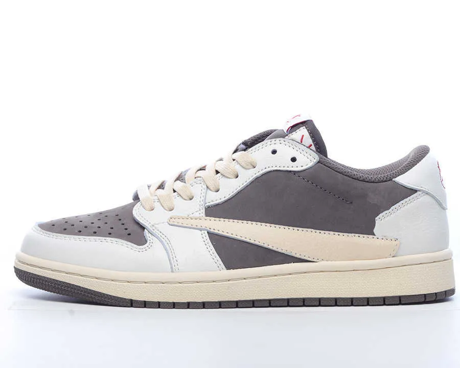Travis Scotts X Jumpman 1 Low OG Basketball Shoes 1S Reverse Mocha Sail University Red Ridgerock 