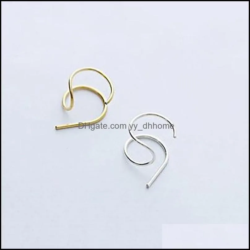 Stud Earrings sieraden 100% echte 925 Sterling Sliver voor meisjes Korea Japan Minimalistische dubbele lagen oorrang feest yme619 drop levering 202