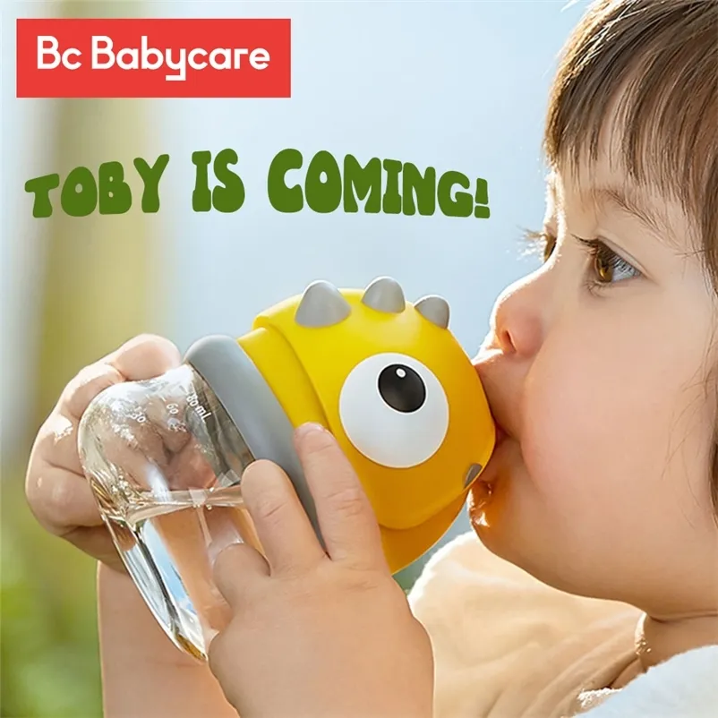 BC Babycare Kids Training Sippy/Duckbill Cup Gravity Ball Outdoor Portable Baby Läckesäker dinosauriehandtag/Slingvattenflaskor 220707