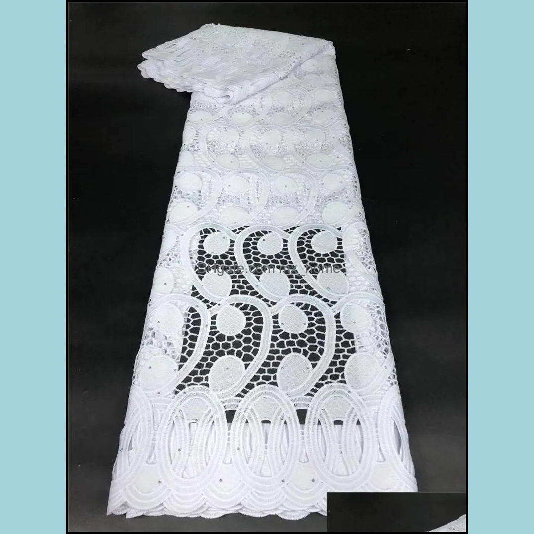 Ribbon PGC 2022 High Quality African Milk Silk Lace Fabric Pure White French Embroidery For Nigerian Wedding Party LY226-2