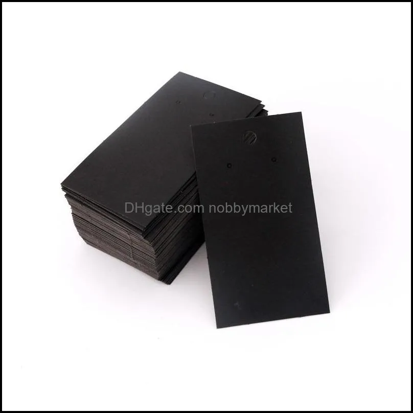 5*9cm 100pcs/lot Stud Ear/Dangle Earring Cards Kraft/White/Black Paper Cardboard Wholesale Can Custom Logo Cost Extra