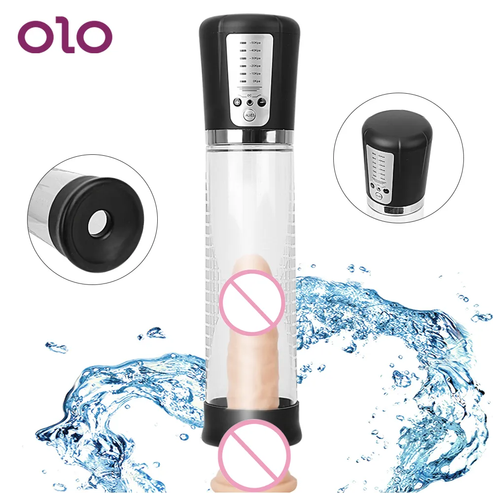 OLO Automatic Penis Pump Enlarger USB Rechargeable Electric Enlargement Extender Vacuum sexy Toys for Men