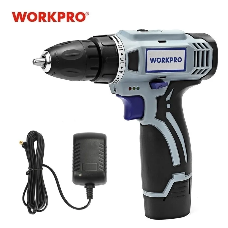WORKPRO 12V Cordless Drill Electric Screwdriver Kit with 38 Inch 2 Speed Lithium Ion Battery Mini Wireless Power Driver Tool Set Y200324