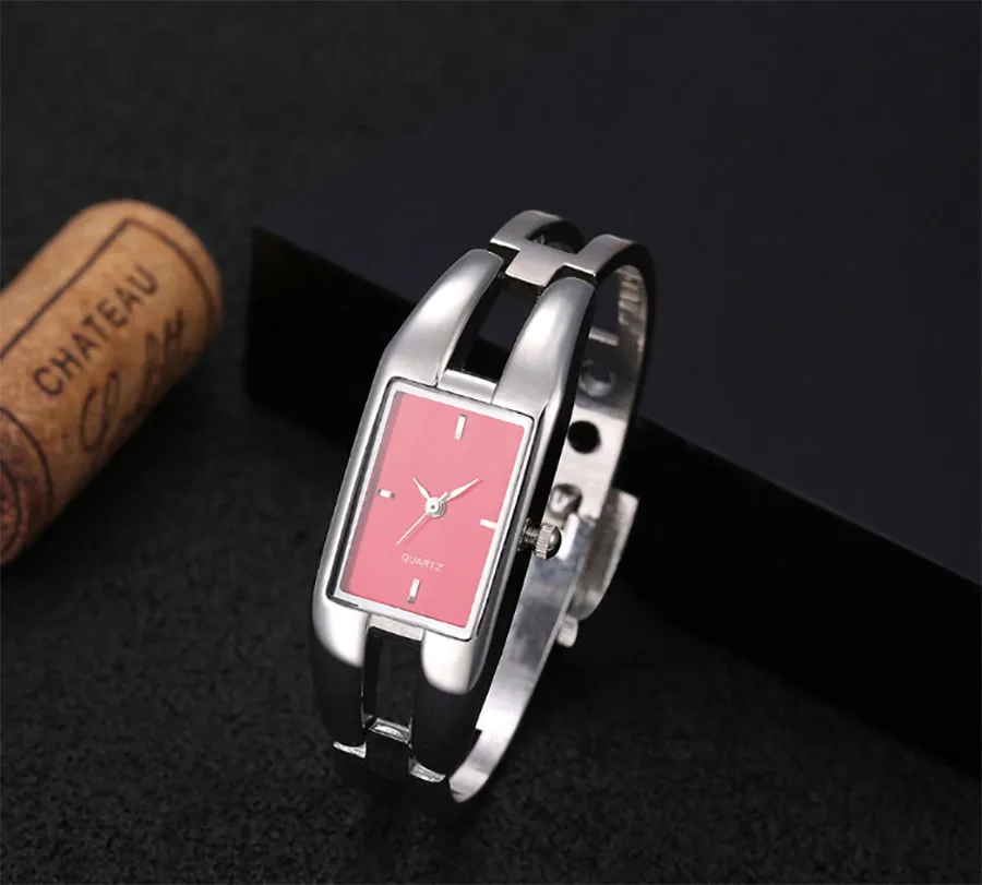 Wat1156 Koreansk mode retro casual kvinnors kvartsklocka 24 timmars klocka vattentäta damer armband klocka