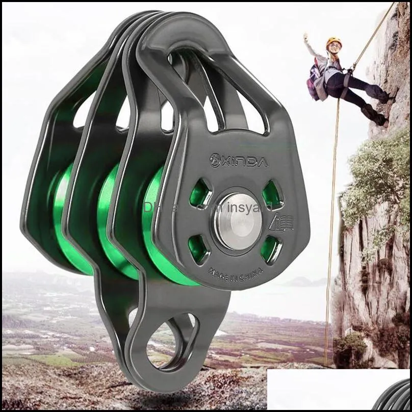 Cords, Slings And Webbing 22KN Zip Line Pulley Tandem Speed Climbing Aluminum Alloy Mountaineering Buckle Carabiner For Tree Arborist