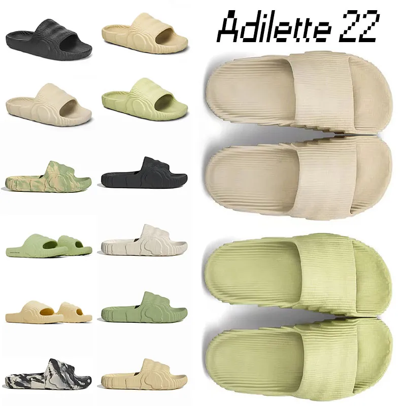 Oryginały Adilette 22 Klapki Klapki Klapki Sandały od projektantów Mężczyźni Kobiety Black Magic Lime St Desert Sand luksusowe buty Pantoufle Japonki Platforma Scuff Sandales