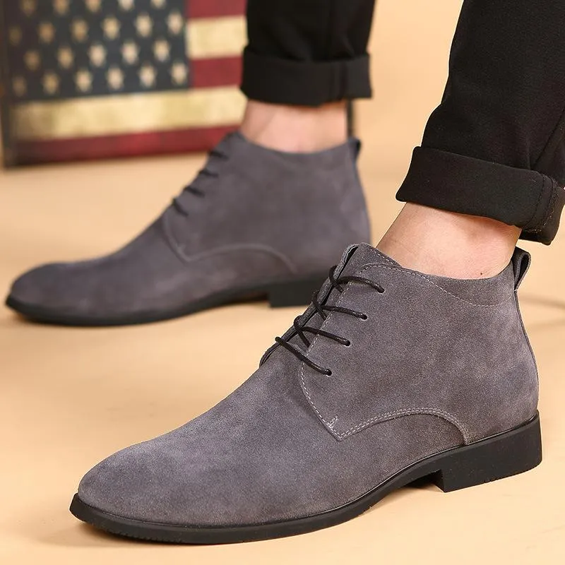 Laarzen mannen echte lederen enkel ademende hoge topschoenen buiten casual winter warm warm