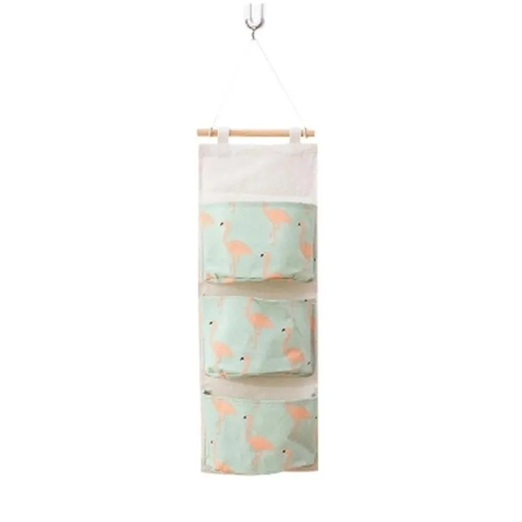 Hanging Organizers 3 Grid Wall Door Organizer Container Storage Bags flamingo Storage Sundries Pouch KKA6885