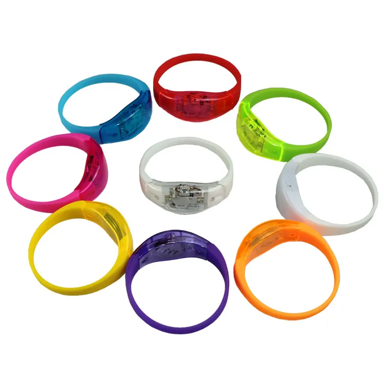 Led Rave Toy Sound Controlled LED Light Up Bracelet Activated Glow Flash braceletGlow Bracelets LED Wrist Band ZC1111