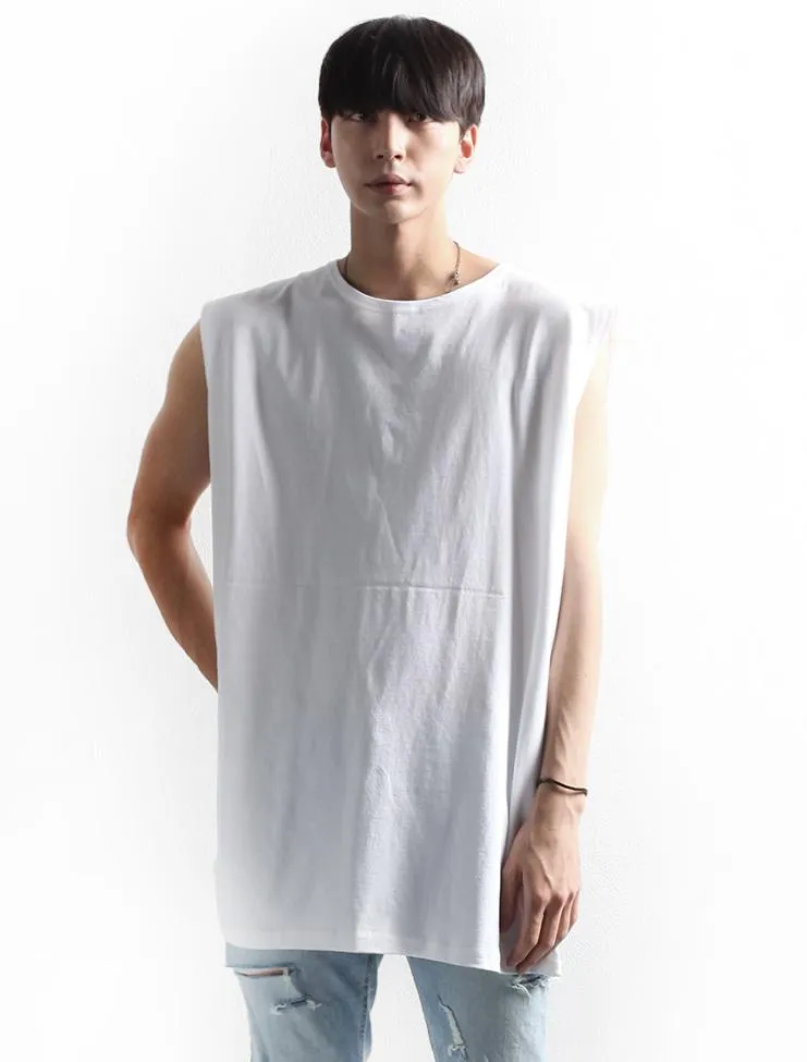 Männer Tank Tops Sommer männer T-shirt Koreanische Beiläufige Gerade Vielseitige Weste Ärmellose Hip Hop Übergroßen TopMen's