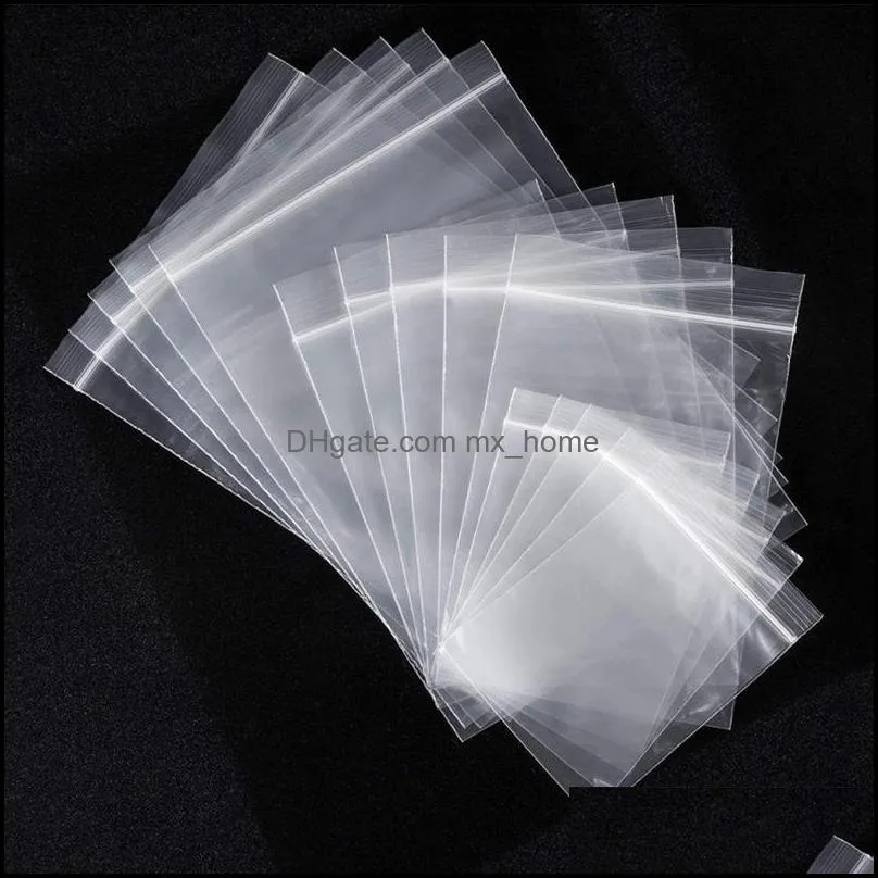 100pcs/lot Clear Bag Thick Heavy-Duty Storage Bag Package Plastic Small Reclosable Poly Bags Thickness 0.20mm