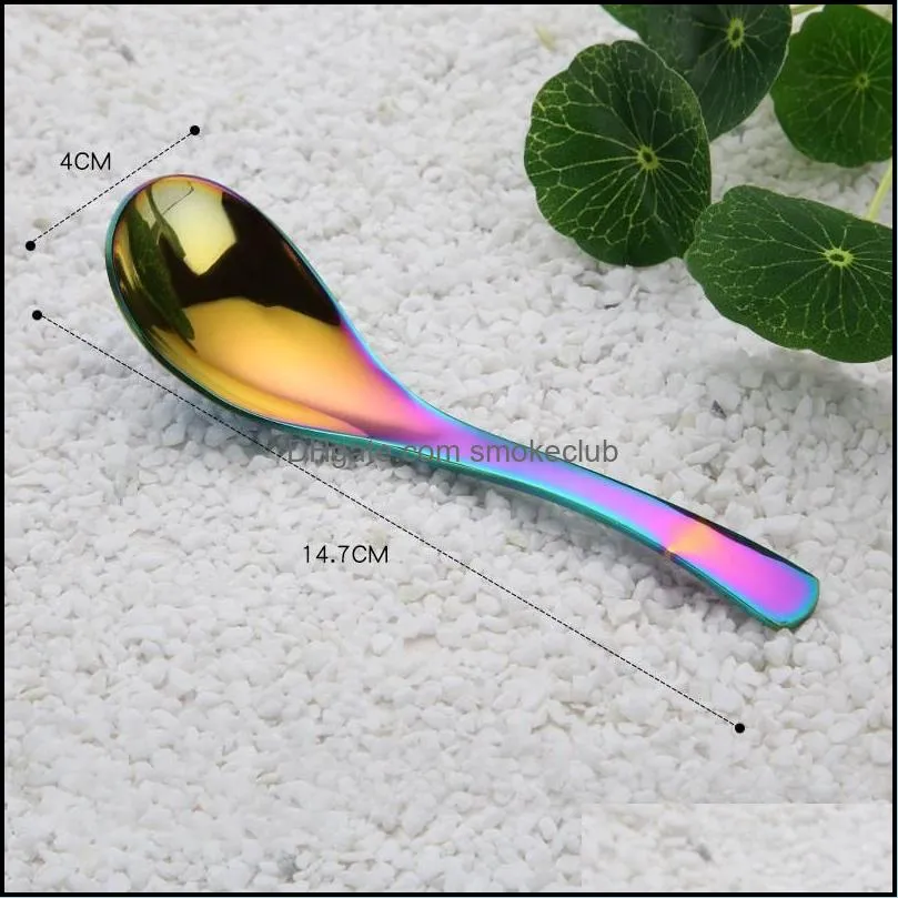 Stainless Steel Spoon Creative Soup Solid Ice Cream Coffee Spoons Teaspoon Dessert Kitchen Accessories BH4491 WXM 129 J2