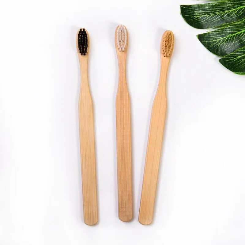 New Natural Pure Bamboo Disposable Toothbrushes Portable Soft Hair Tooth Brush Eco Friendly Brushes Oral Cleaning Care Tools LX3530