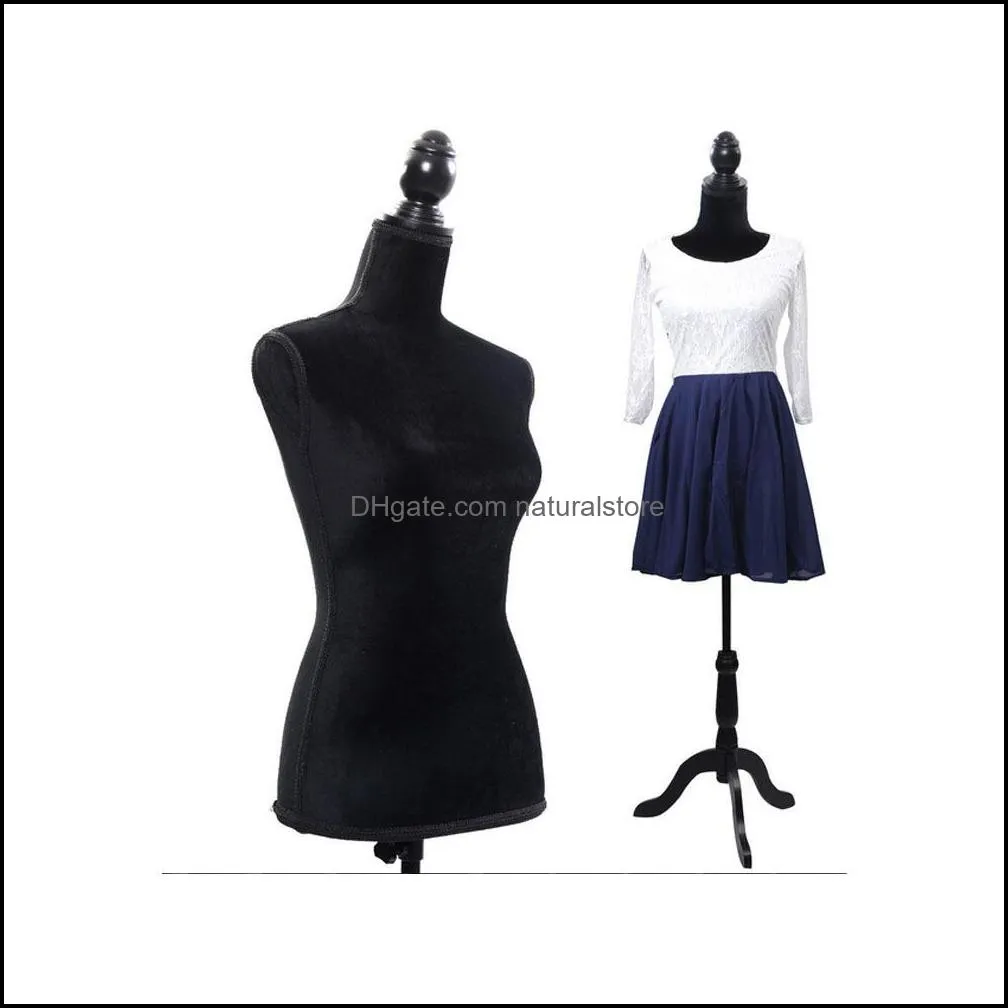 Female Mannequin Torso Dress Form Display Half-length Lady Model with Tripod Stand for Clothing Display Ship from USA