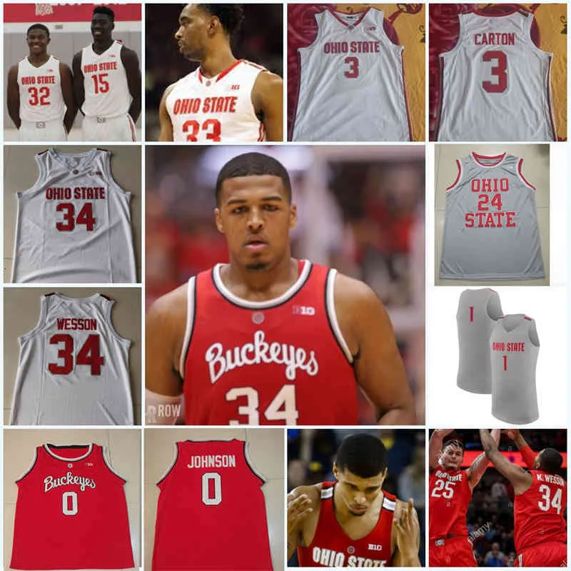 XFLSP OHIO Staat Buckeyes Stitched College Basketball Jersey Musa Jallow Daniel Luther Muhammad Duane Washington Justin Ahrens Jaedon Ladee