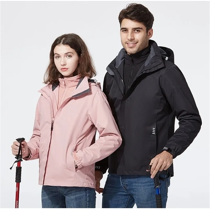 waterproof 3 in 1 men sjacket warmhigh quality winter jacket men with hoodie polyester cordura jacket for women LJ201013