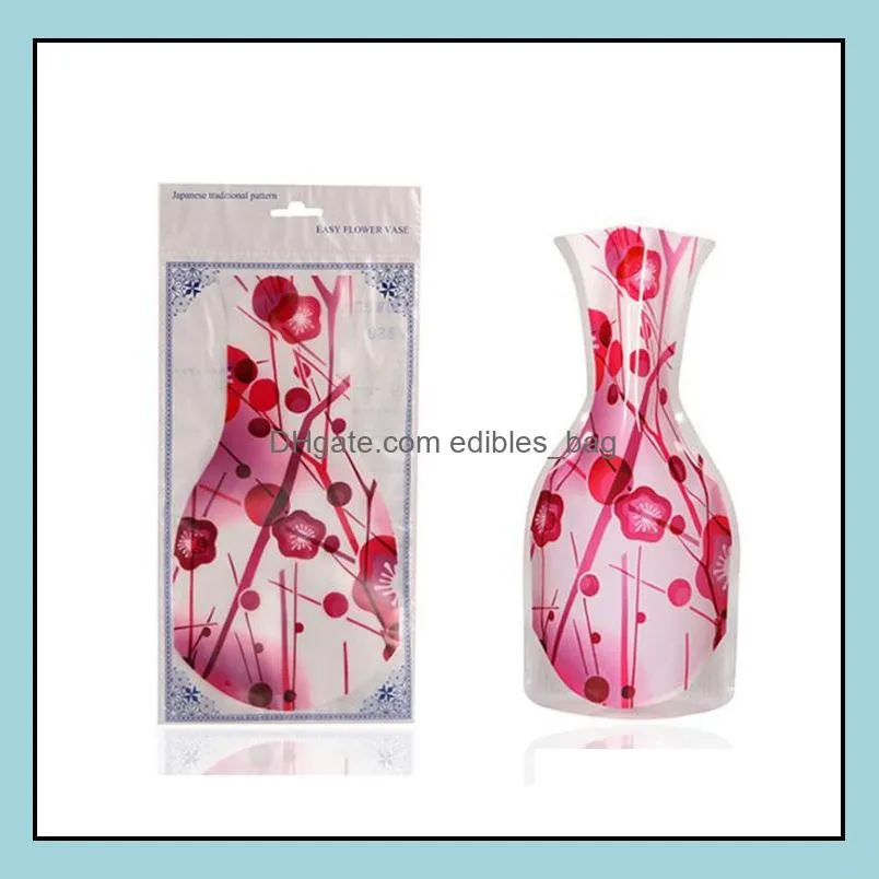 8 styles eco-friendly foldable folding flower clear pvc vase home wedding party creative household novelty items home sn815