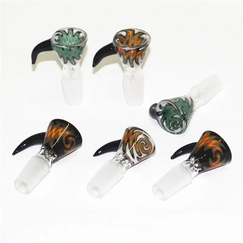 Hookahs Glass Bowl 14mm male slide bowls dry herb holder pieces for glass oil rigs smoking pipes