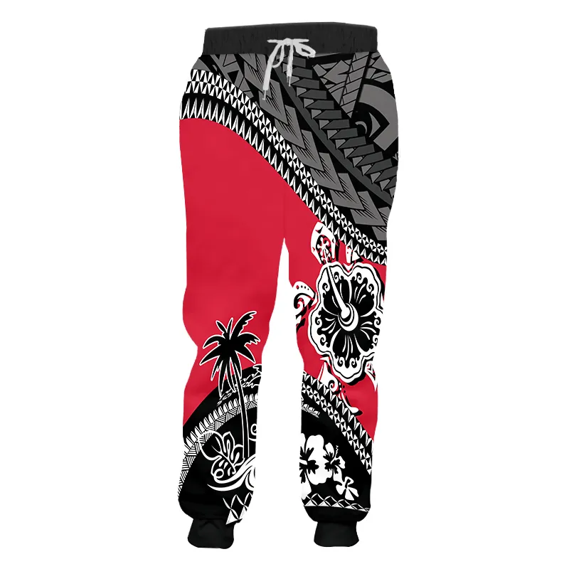 LCFA Fashion Men Casual Full Length Pants Harajuku 3D Tahiti Polynesia Tryckt joggar Svettbyxor Street Style Sweatpant Custom 220613