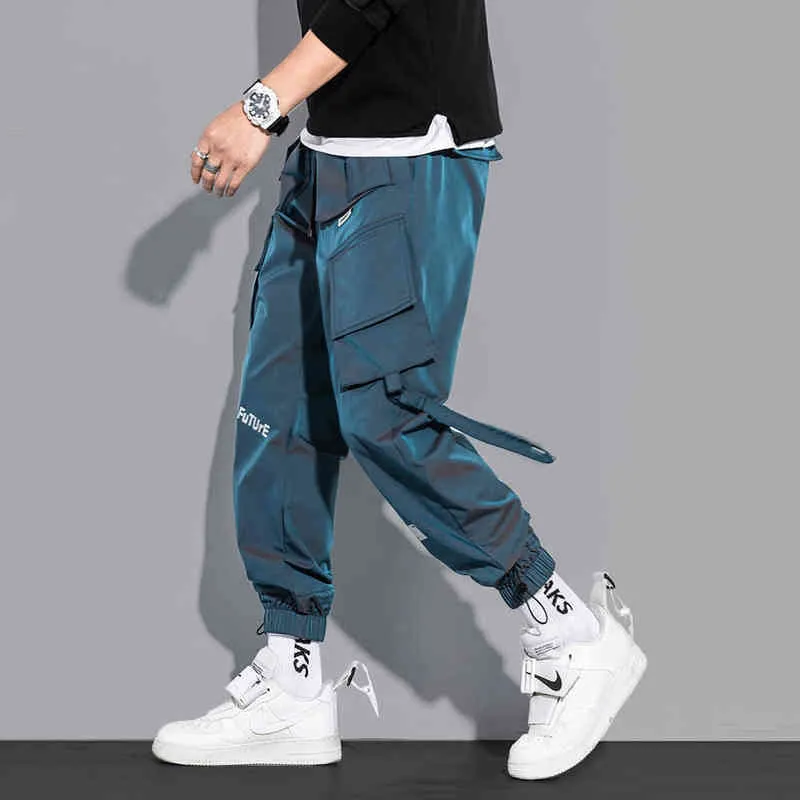 Men Cargo Pants Fashion Hip Hop MultiPocket Pants Trendy Streetwear Solid Jogging Pants Pantalones Casual Para Hombre J220629