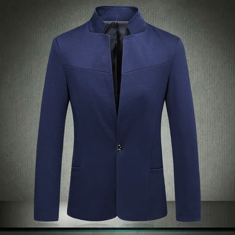 Men Casual Arrival Male Autumn Spring Dress Suit Fashion High Quality Chinese Style Stand Collar Blazers Coat Brand Jacket 220409