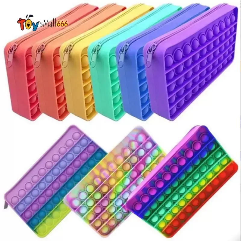 Hot Selling Pencil Case Fidget Leksaker Koppla sitt spel Silikon Storage Bag Kids Stress Relief Toys