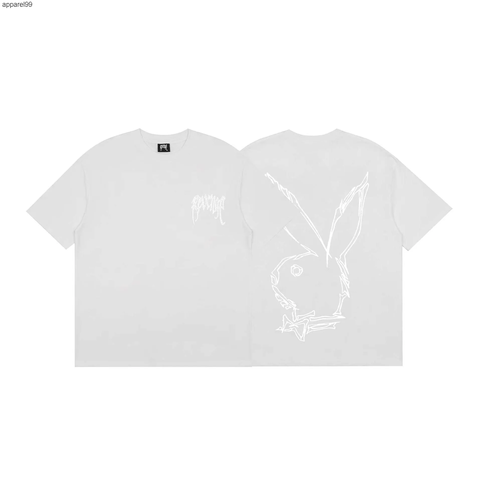 アウトレット超高品質 22ssファッションブランドリベンジスケッチウサギプリント半袖tシャツメンズアンドレディーズハイストリートbfヒップホップハーフスリーブ 売場 Vtech Computer Com