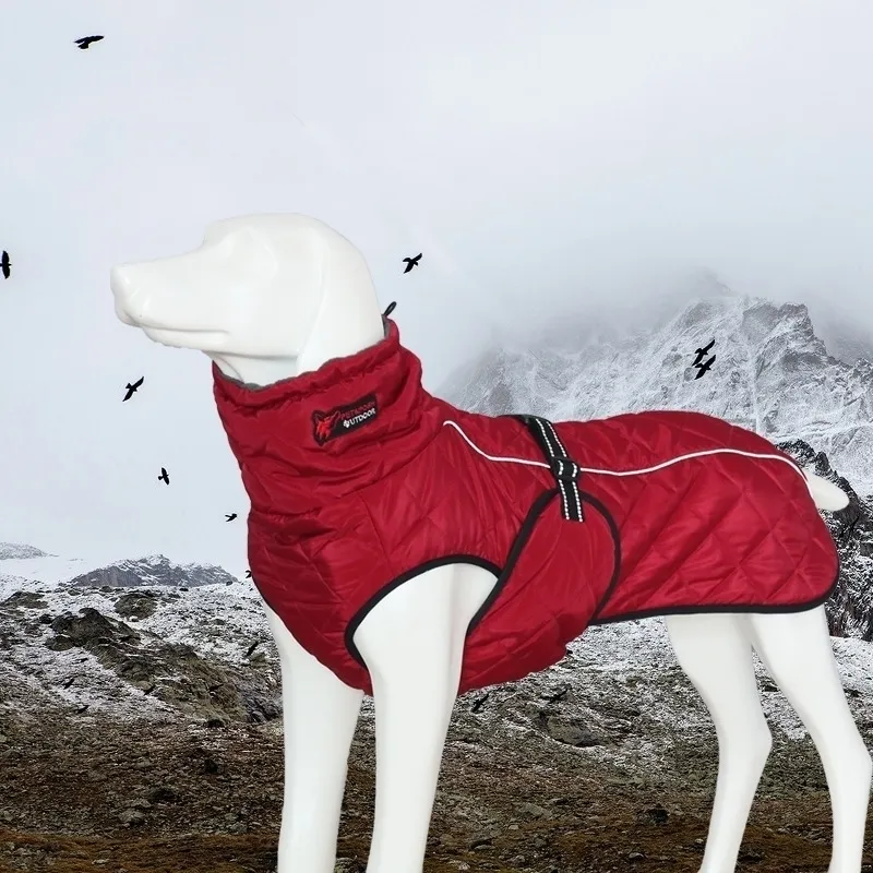 ペットの大きな大きなジャケットコート冬の柔らかい暖かいフリースレトリバー犬用品用綿衣服Y200328