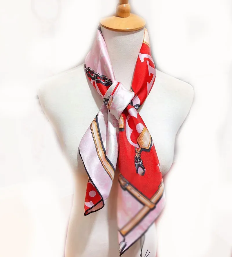 Silk printed square headscarf 90 × 90 cm floral pattern unisex daily ...