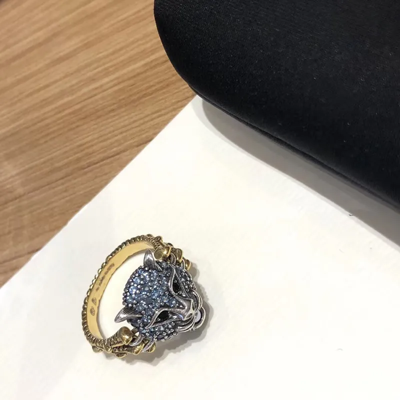 Anello testa di leopardo Designer uomo Anelli di diamanti Gioielli per donna Unisex leone tigre Oro Moda coppia g Anello Festa di fidanzamento 2205074D