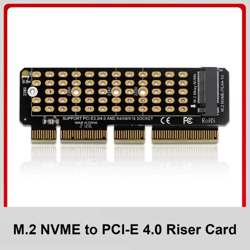 Computer Cables & Connectors M.2 SSD PCIE Adapter Aluminium Alloy Shell LED Expansion Card Interface NVMe NGFF To 4.0 X4 RiserComputer