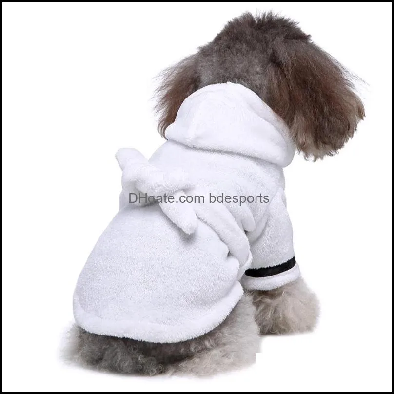 Dog Apparel Dogs Bathrob Pajamas Sleeping Clothes Soft Pet Bath Washing Drying Towel for Puppy Cats Pets Accessories Pet Towels
