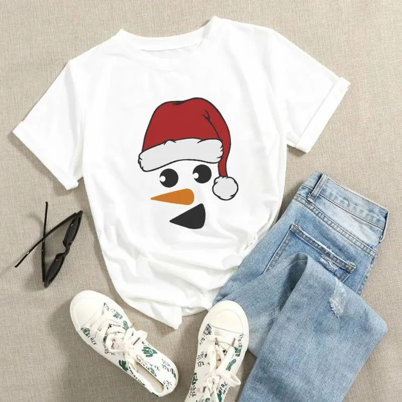 女性のTシャツMumou Snowman Tシャツヴィンテージ美しいレトロかわいいTシャツ女性ファッション汎用性の高いTシャツストリートウェアヒップスタートップ