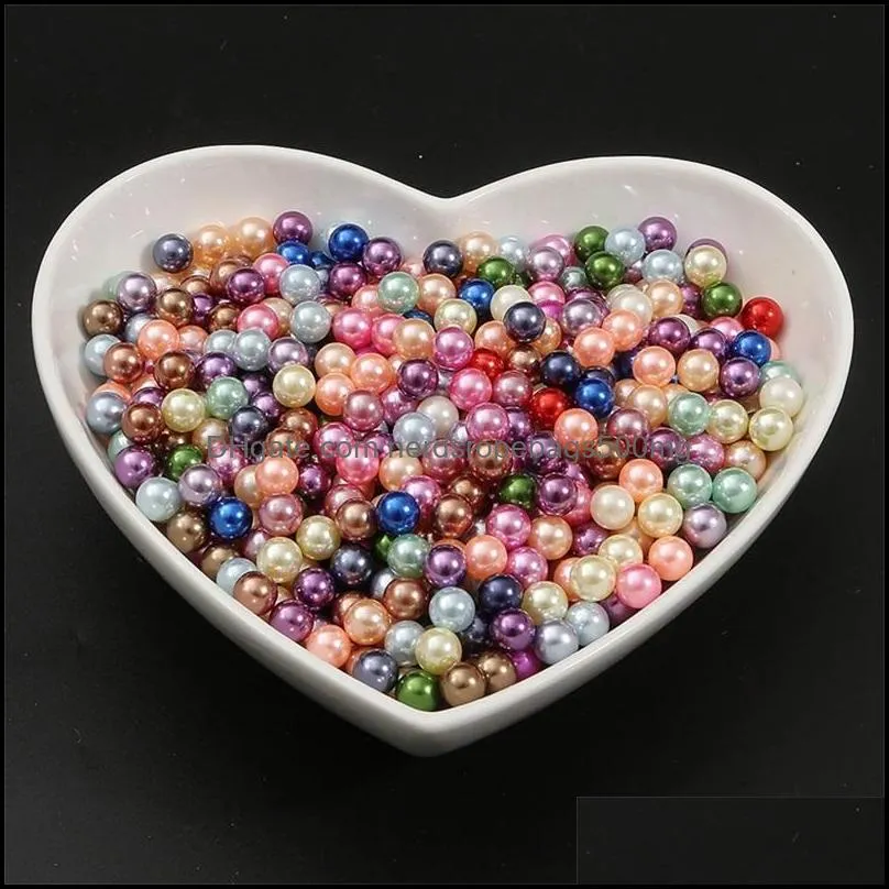 500g/set 3/4/6/8/10mm Round Multi Color No Hole Acrylic Imitation pearl beads Loose beads For DIY Scrapbook Decoration Crafts Making 50