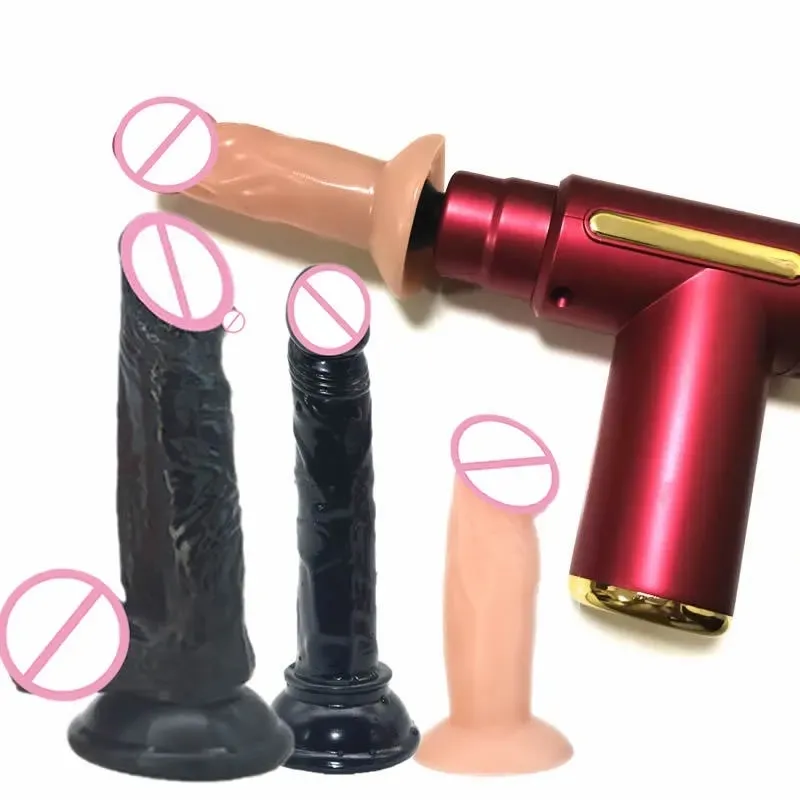 Fascia Gun Mini Massage Stick Real Skin Feeling Realistic Dildo Soft Q Flex Strap Sucker sexy Toy Female Masturbation
