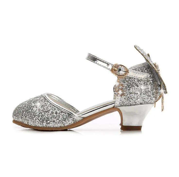 Chaussures De Danse Latine Pailletées Pour Filles – Talon Kitten 4 Cm, Satin Boucle, Idéales Pour Rumba Salsa