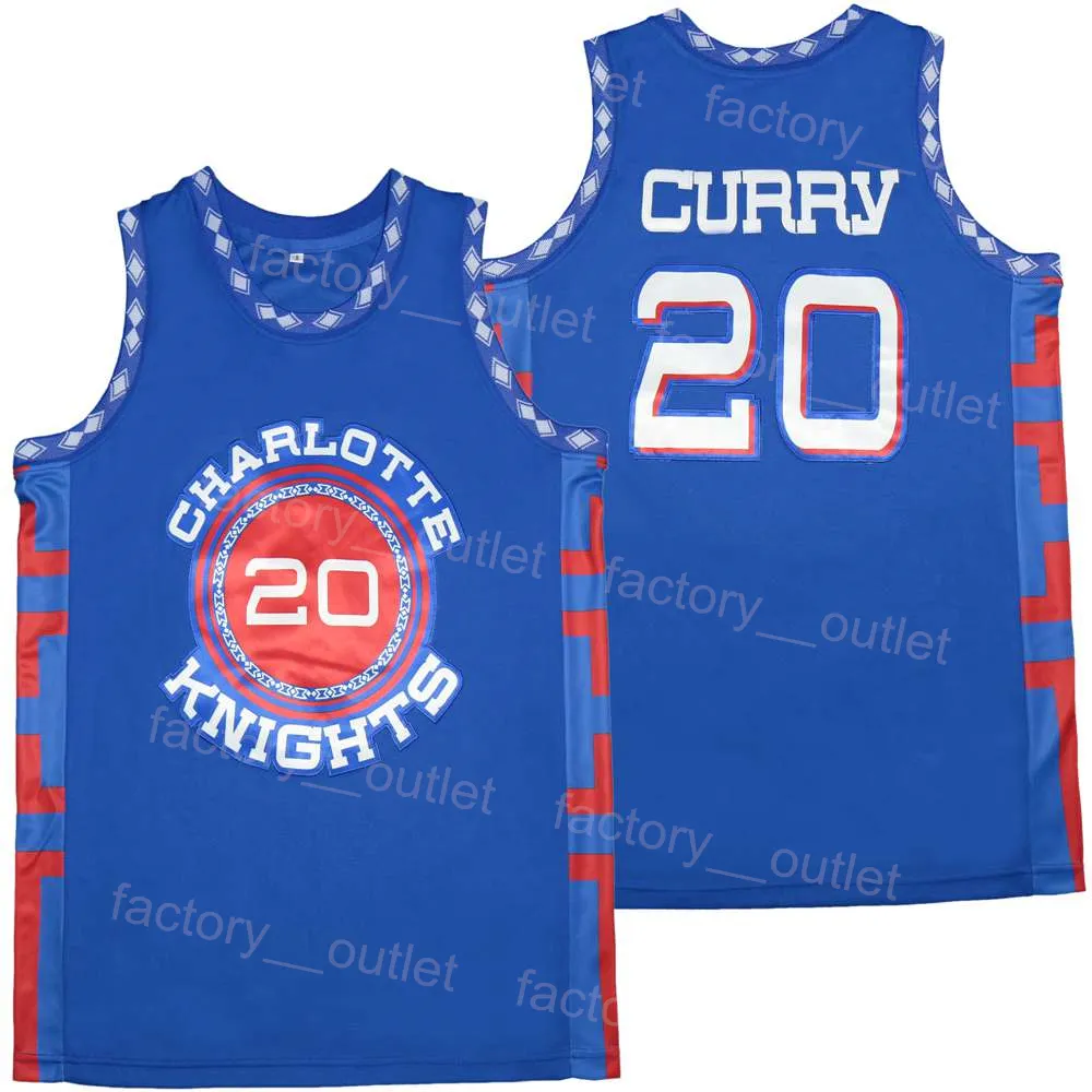 Men Movie High School 20 Stephen Curry Basketball Jersey Christian Knights Uniform Hip Hop College voor Sport Fans University Blue Color Team genaaide hoge kwaliteit van hoge kwaliteit
