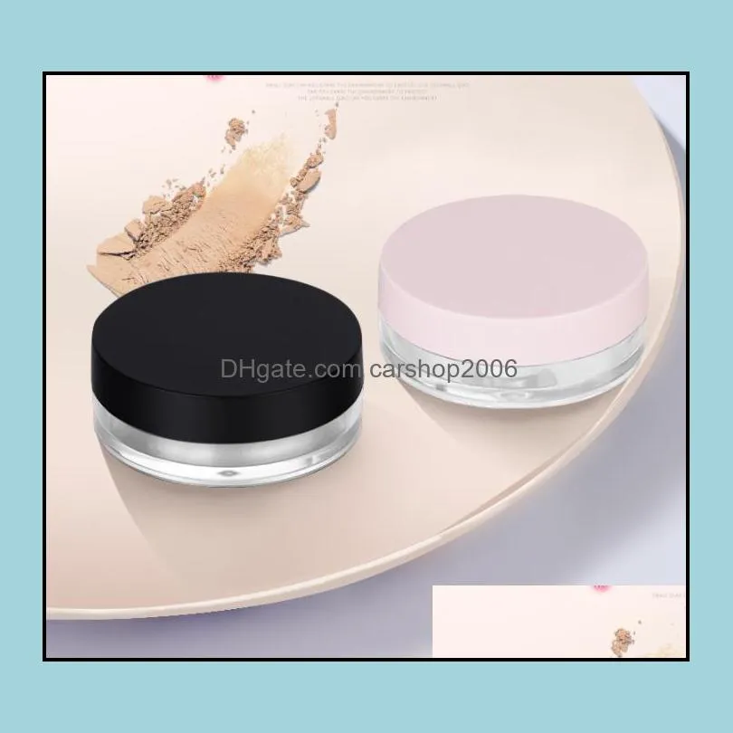 10g plastic empty powder case box makeup jar travel kit blusher cosmetic makeups containers with sifter powders puff and lids sn4092