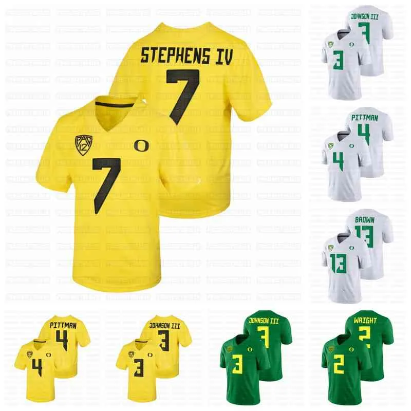 C202 Oregon Ducks 2021-22 College Football Game Jersey 1 Noah Sewell 2 Mykael Wright Johnson III Pittman Redd Verdell Stephens IV Brown McKinley