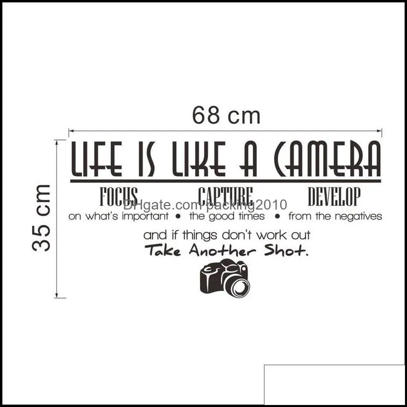 life is like a camera quotes and sayings lettering removable wall stickers wall decor home decor wall stickers decor living room