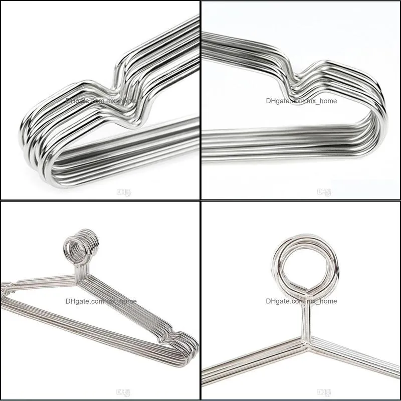 Stainless Steel Clothes Hanger Anti-theft Metal Clothing Hanger for Hotel Used Non Slip Closet Organizer LX5822