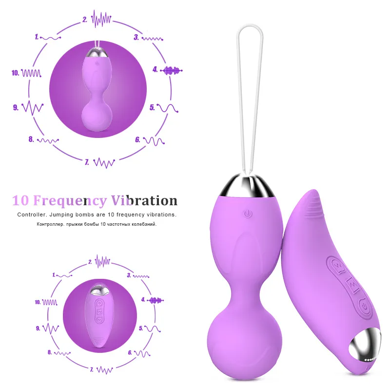 10 vitesses clitoridien vibrateur oeufs sautant vagin boule Clitoris stimulateur sans fil à distance Kegel adulte sexy jouet pour femme