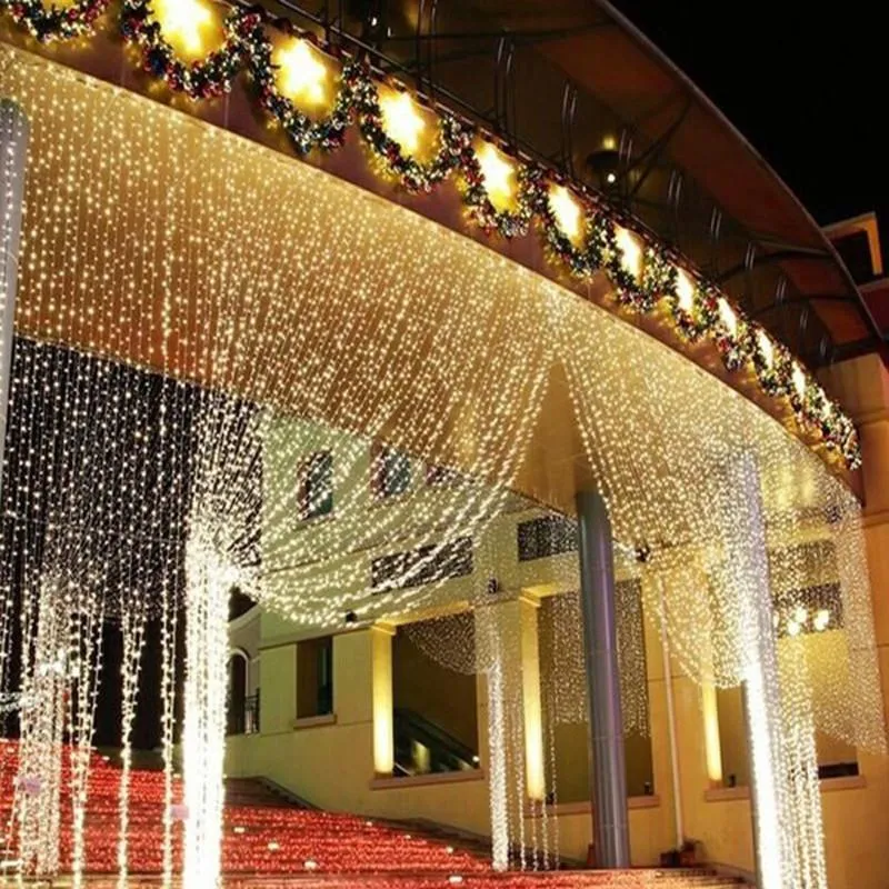Saiten 6x3M/3x3m Led Eiszapfen Vorhang Licht String Girlande Fee Lichter Terrasse Garten decor Weihnachten Hochzeit Im Freien Navidad DecorLED