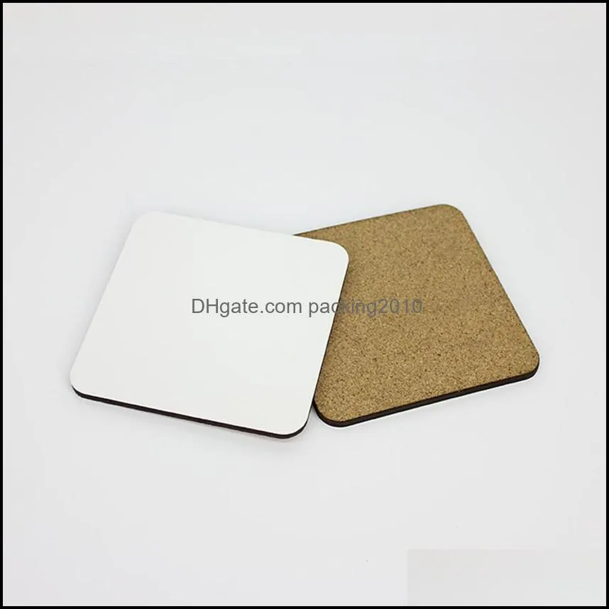 9*9cm Sublimation Coaster Wooden Blank Table Mats MDF Heat Insulation Thermal Transfer Cup Pads DIY Coaster