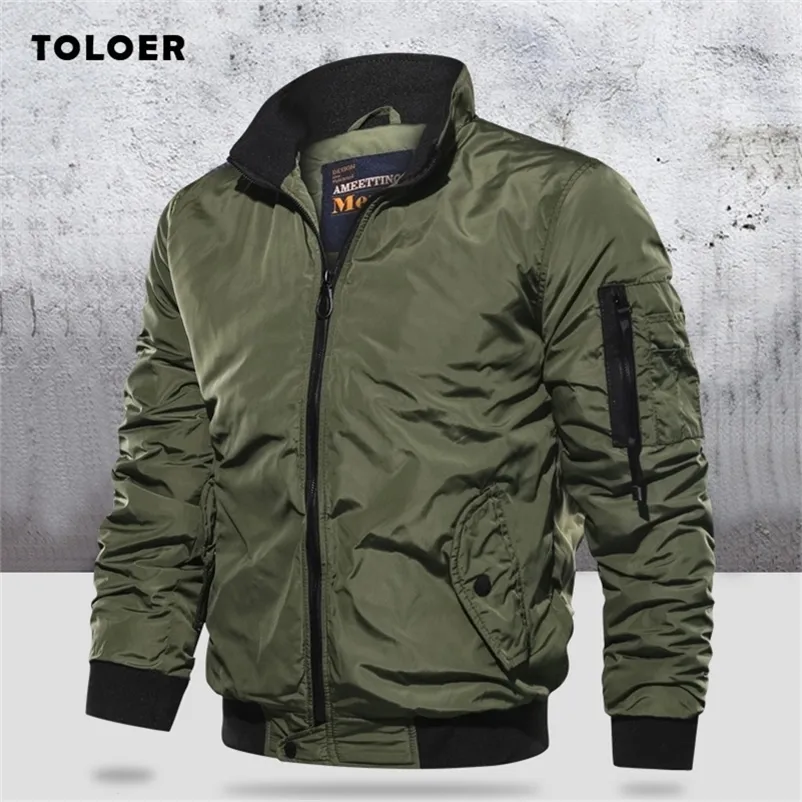 Militärjacke Herren Slim Bomberjacke Aurumn Winter Herren Oberbekleidung Casual Langarm Jacken und Mäntel Herrenbekleidung Plus Size 220801