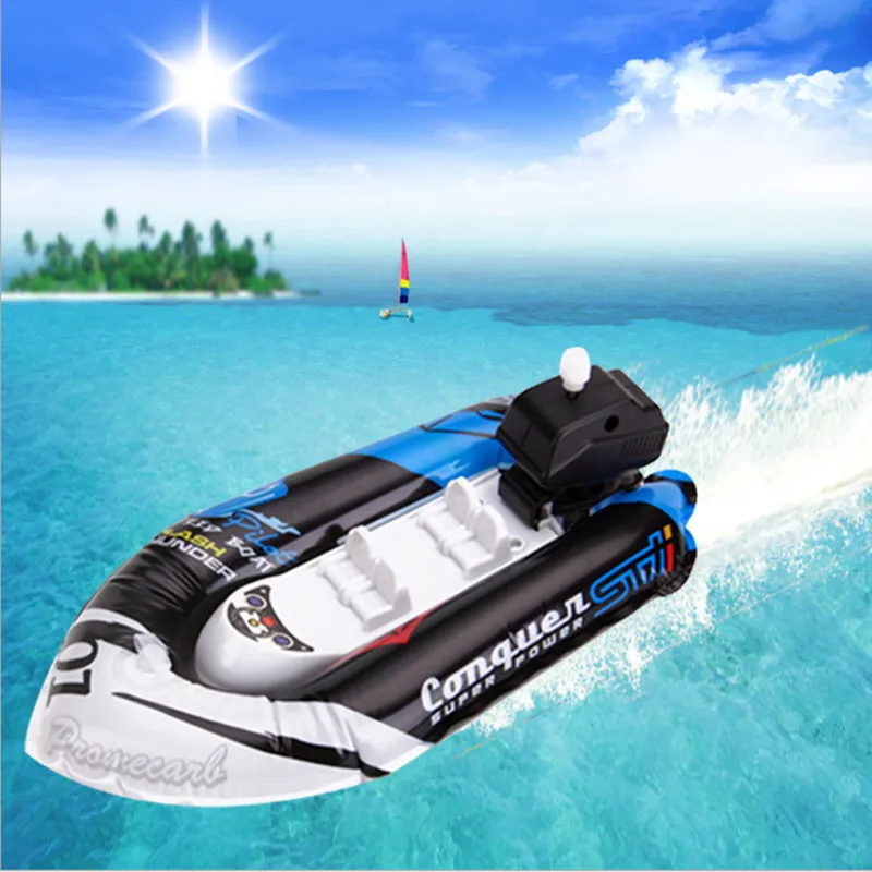 Inflatable Speed Boat Wind Up Toy Water Floating Clockwork