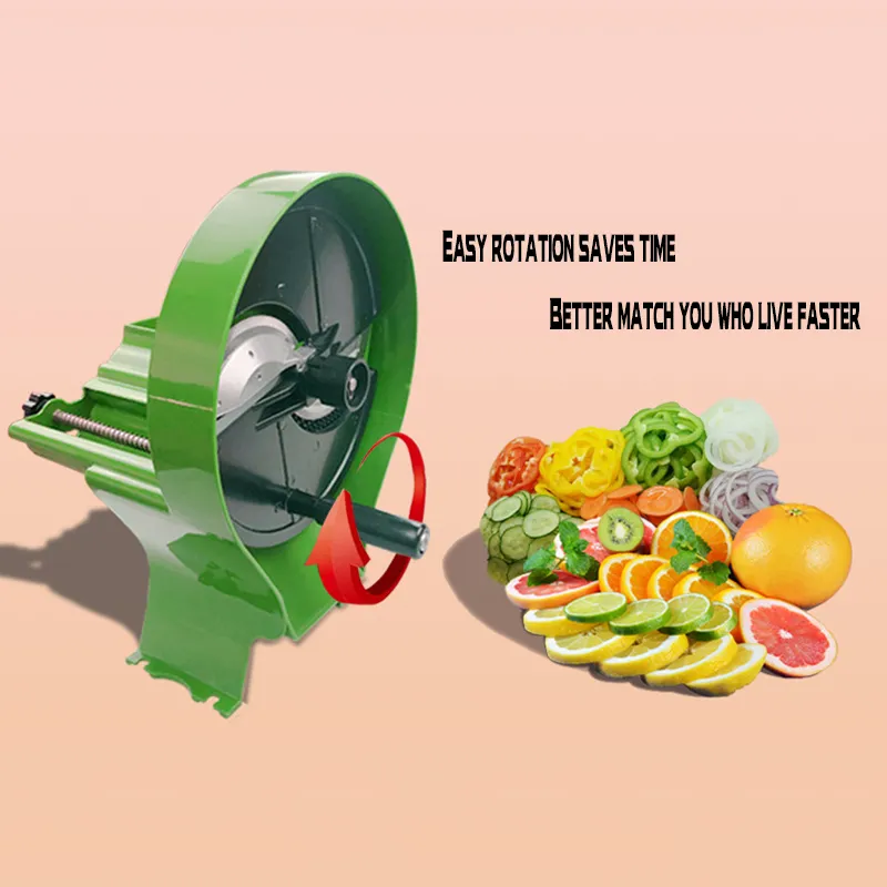 Trancheuse multifonctionnelle de fruits et légumes à manivelle, broyeur de citron, Machine de découpe commerciale polyvalente